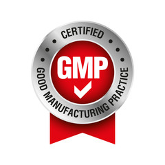 GMP (Good Manufacturing Practice) certified round stamp on white background - Vector