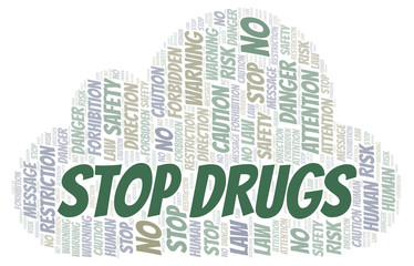 Stop Drugs word cloud. Wordcloud made with text only.