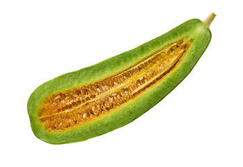 Muskmelon (yangjiaomitianguo) on white background