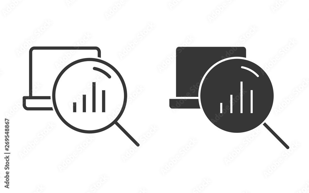 Wall mural Data analysis vector icon for graphic and web design.