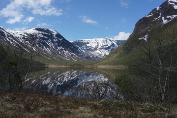 Mountain lake Norway fjords vessete