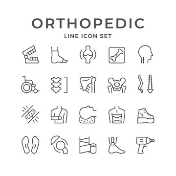 Set line icons of orthopedics