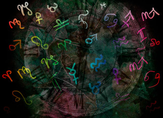 Astrology symbols and zodiac signs