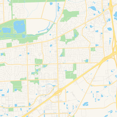Fototapeta na wymiar Empty vector map of Bolingbrook, Illinois, USA