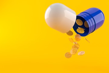 Open pill with coins