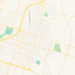 Empty vector map of Temple, Texas, USA