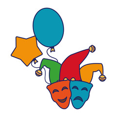 Carnival circus festival cartoons blue lines