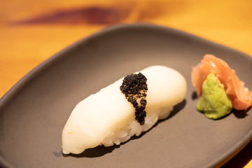 preparing cooking and serving japanese food