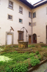 Fototapeta na wymiar Courtyard of Villa Ambrogiana former psychiatric judicial hospital, Montelupo Fiorentino, Tuscany, Italy