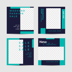 Modern promotion square web banner for social media mobile apps. Elegant sale and discount promo backgrounds for digital marketing