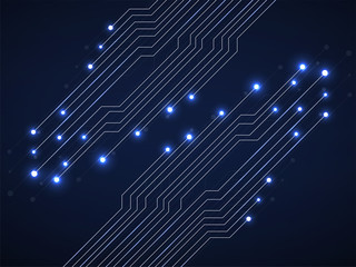 Abstract technology neon circuit board. Glowing technology background