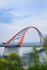 Novosibirsk, Russia, May 11, 2019: Bugrinsky Bridge over the River Ob