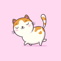 Obraz na płótnie Canvas Cute cat vector cartoon illustration
