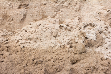 the sandy background texture of wet sand with lumps