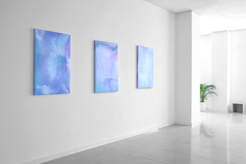 Interior of modern art gallery