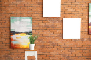 Interior of modern art gallery