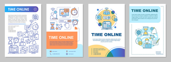 Naklejka premium Time online brochure template layout
