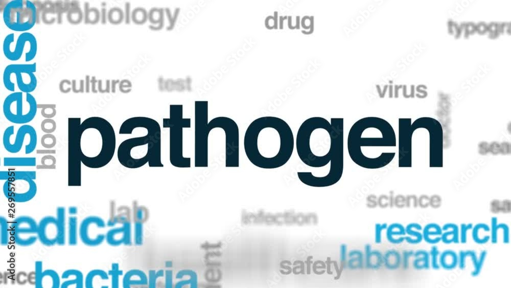 Sticker Pathogen animated word cloud. Kinetic typography.