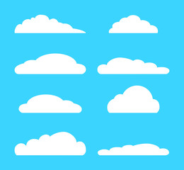 Cloud icon set. Vector illustration of clouds collection.
