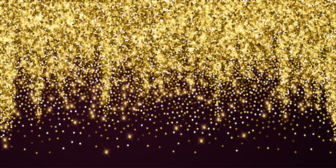 Fototapeta na wymiar Sparkling gold luxury sparkling confetti. Scattere