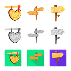 Vector illustration of raw  and forest  icon. Collection of raw  and hardwood stock symbol for web.