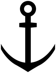 Ship anchor icon silhouette.