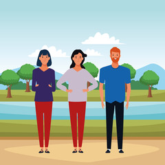 Obraz premium group of people avatar cartoon character