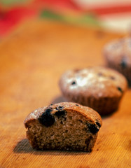 Homemade muffins. Cake with raisin.