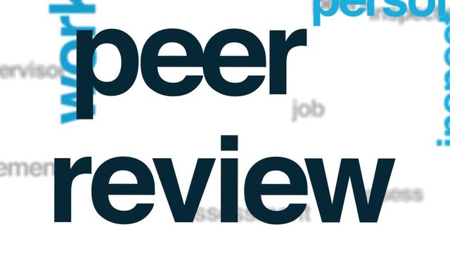 Peer review animated word cloud. Kinetic typography.