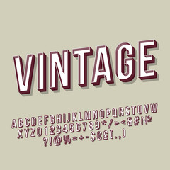 Vintage 3d vector lettering