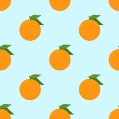 oranges fruits vector seamless pattern