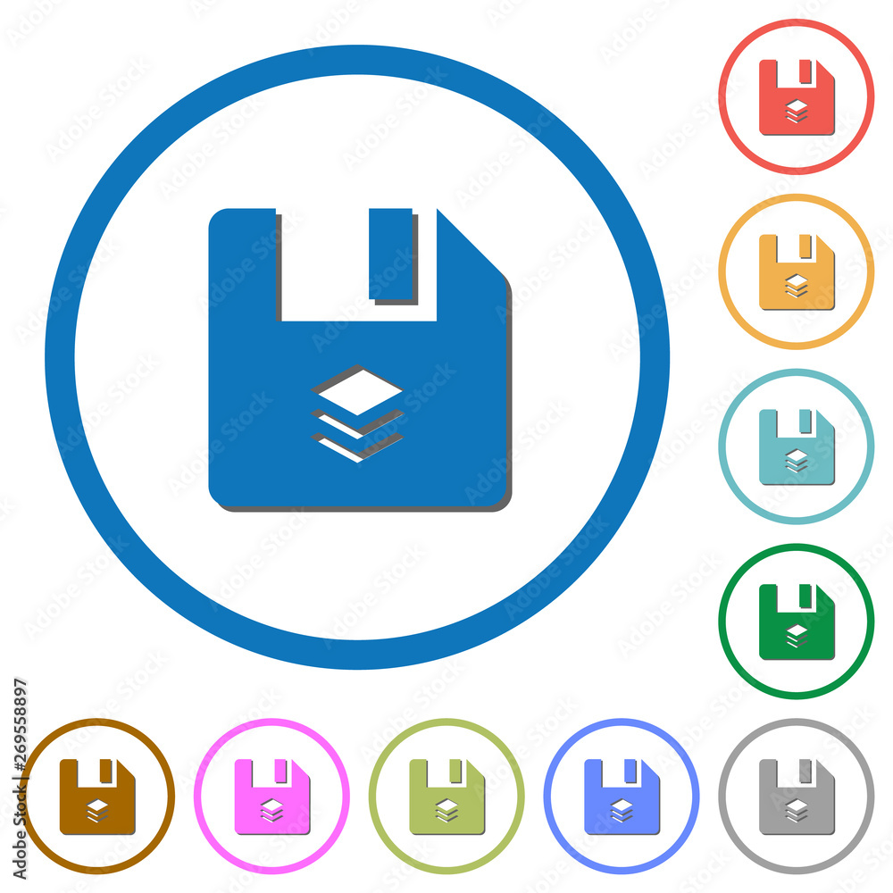 Poster multiple files icons with shadows and outlines