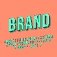 Brand vintage 3d vector lettering