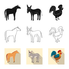 Vector illustration of breeding and kitchen  symbol. Collection of breeding and organic  stock vector illustration.