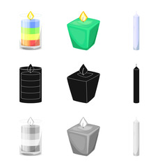 Isolated object of relaxation and flame icon. Set of relaxation and wax vector icon for stock.