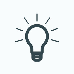 Lightbulb isolated icon, brightning light bulb linear vector icon