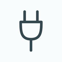 Charging plug isolated icon. Electric plug linear vector icon
