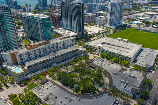 Aerial drone image Midtown Miami FL