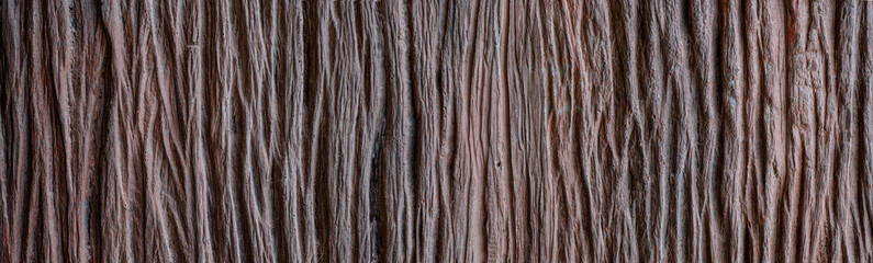 Old wood has stripe or curly stripe grain, wooden exotic beautiful pattern on abstract background texture panorama