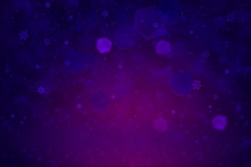 cute bright glitter lights defocused bokeh abstract background and falling snow flakes fly, celebratory mockup texture with blank space for your content