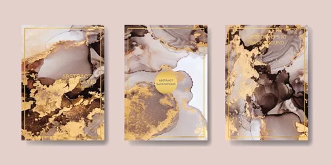 Poster  background texture luxury liquid marble and gold. for business cards, flyers, flyer, banner, website, paper printing. trend vector © chikovnaya
