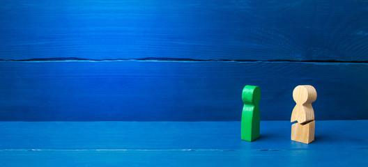 A wooden figure of a man with a crack. Threat of life. Injury and death. Never give up. Motivation....