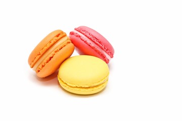 colorful macaroons isolated on white background