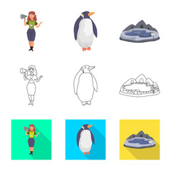 Fototapeta premium Isolated object of nature and fun sign. Set of nature and entertainment vector icon for stock.