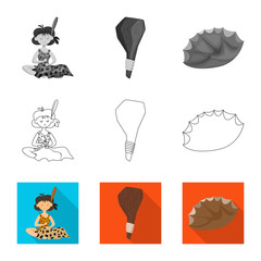 Vector illustration of evolution  and prehistory symbol. Set of evolution  and development  vector icon for stock.