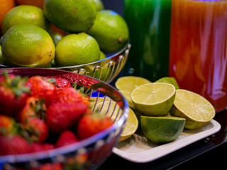 berries and fruits for a cocktail