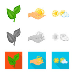 Vector design of innovation and technology  sign. Set of innovation and nature  stock vector illustration.