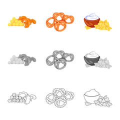 Vector design of taste and seasonin sign. Collection of taste and organic   vector icon for stock.