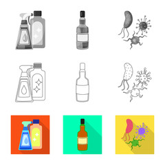 Vector design of medical and pain  symbol. Collection of medical and disease stock vector illustration.