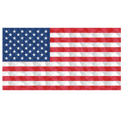 Polygonal flag of United States of America national symbol background low poly style vector illustration